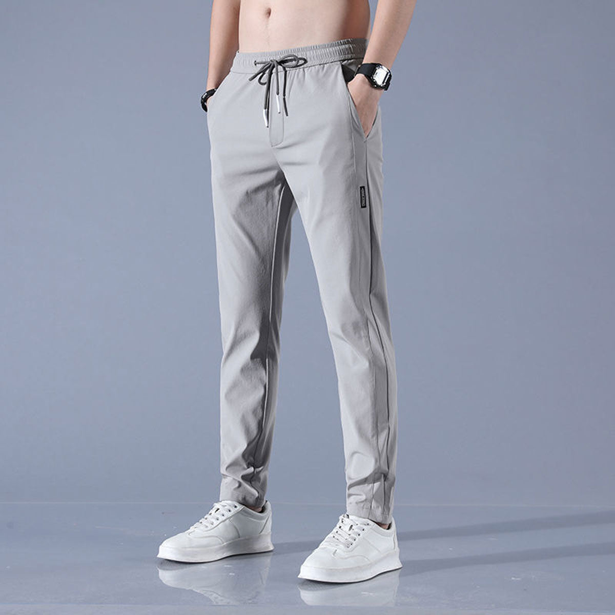 Men's Quick-Dry Drawstring Pants | Casual Slim Fit Trousers - 3
