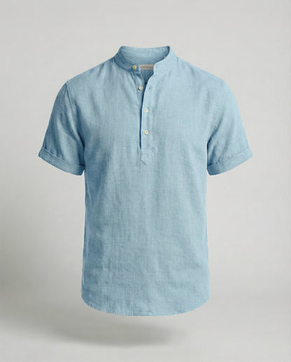 Men's V-Neck Polo Shirt | Short Sleeve Casual Top - 4