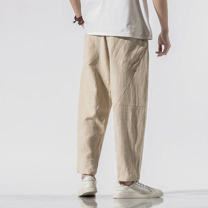 Men's Summer Pants | Wide Leg Drawstring Trousers - 5