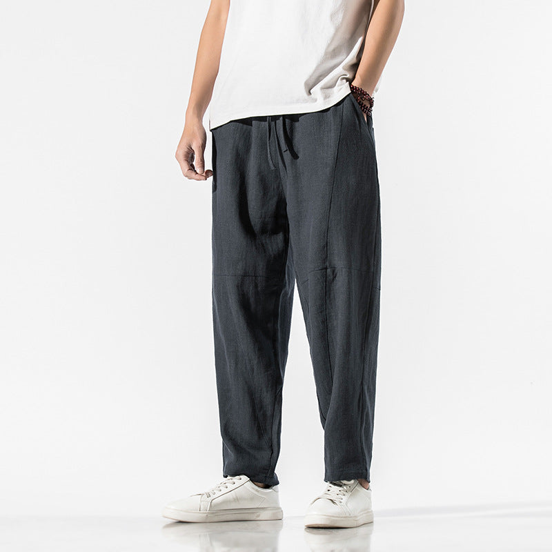 Men's Summer Pants | Wide Leg Drawstring Trousers - 6