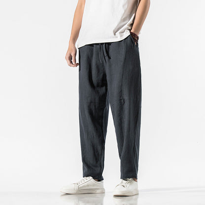 Men's Summer Pants | Wide Leg Drawstring Trousers - 6