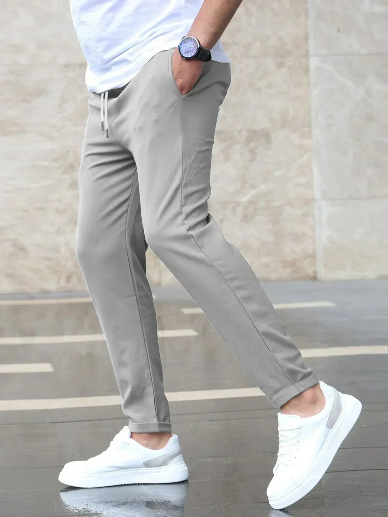 Men's Slim Fit Stretch Chino Pants | Comfortable Business Casual Trousers - 2