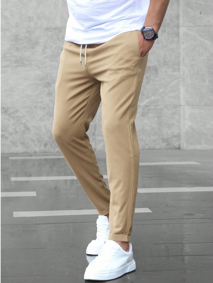 Men's Slim Fit Stretch Chino Pants | Comfortable Business Casual Trousers - 12