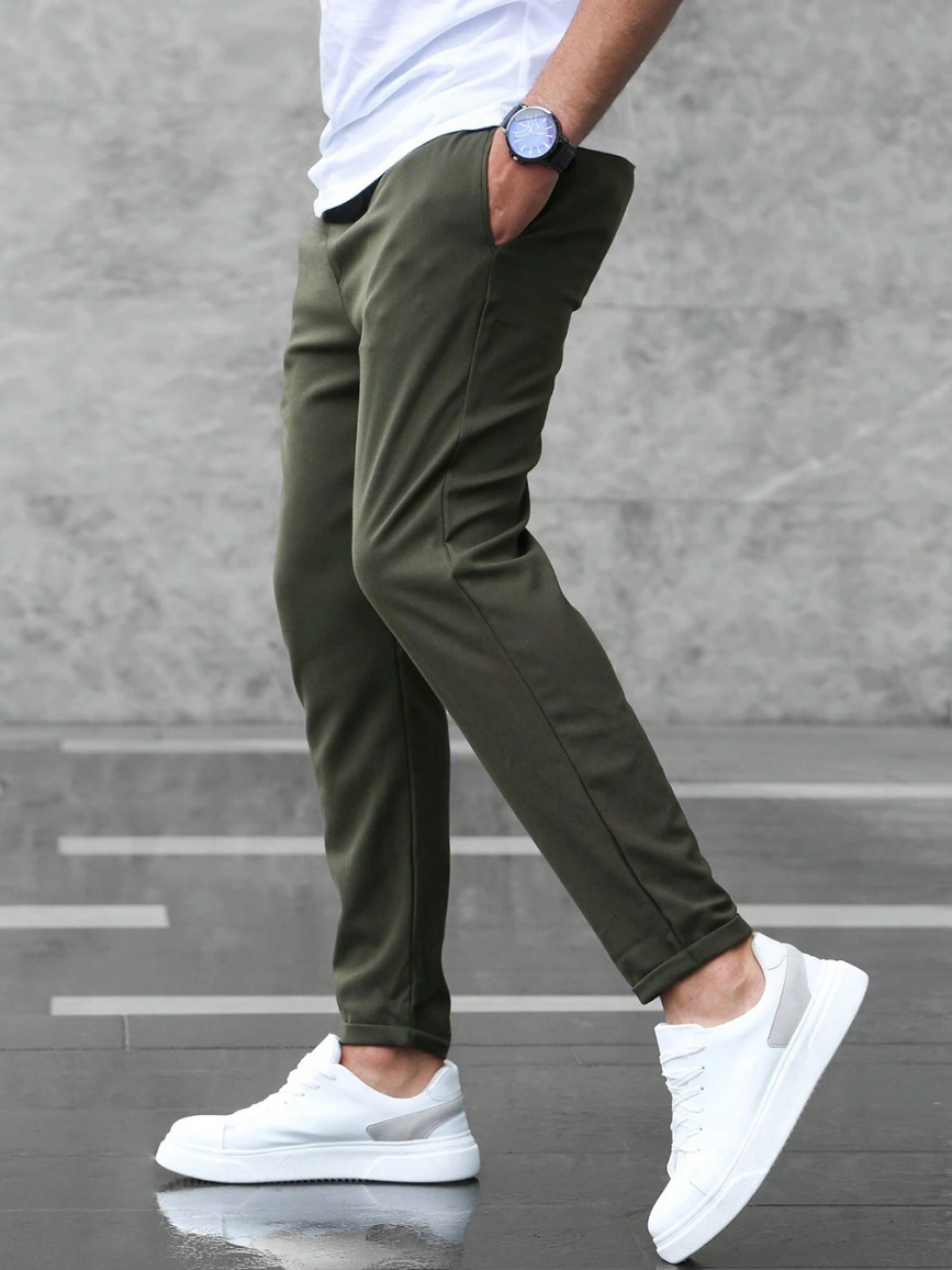 Men's Slim Fit Stretch Chino Pants | Comfortable Business Casual Trousers - 3