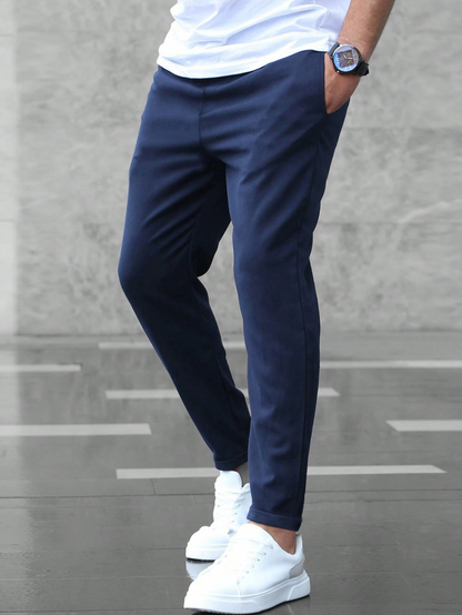 Men's Slim Fit Stretch Chino Pants | Comfortable Business Casual Trousers - 10