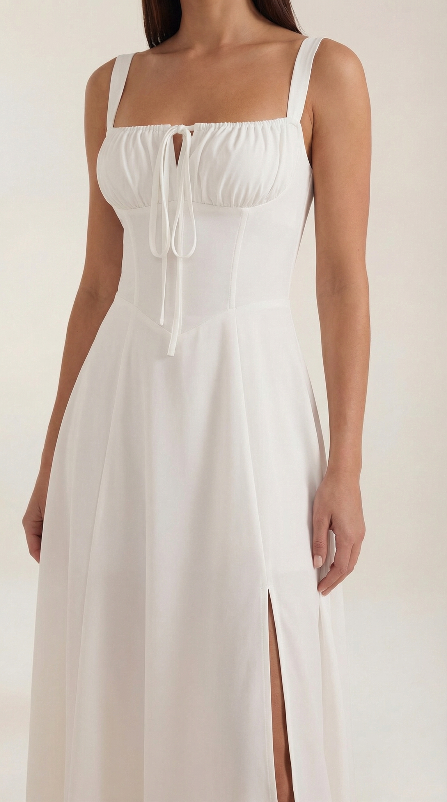 Jade Midi Dress | Feminine A-Line with Corset Detail - 3