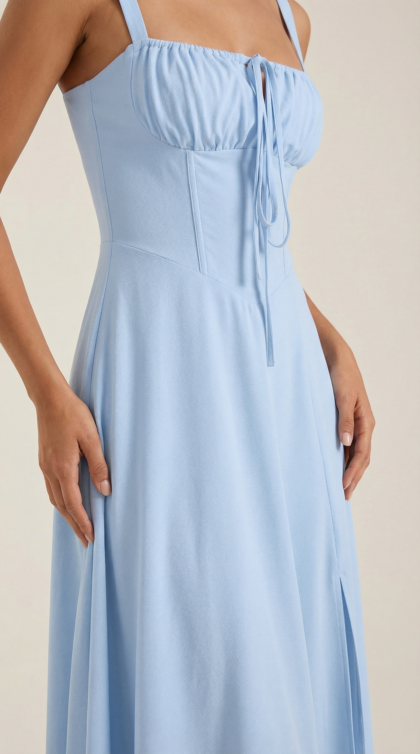 Jade Midi Dress | Feminine A-Line with Corset Detail - 8