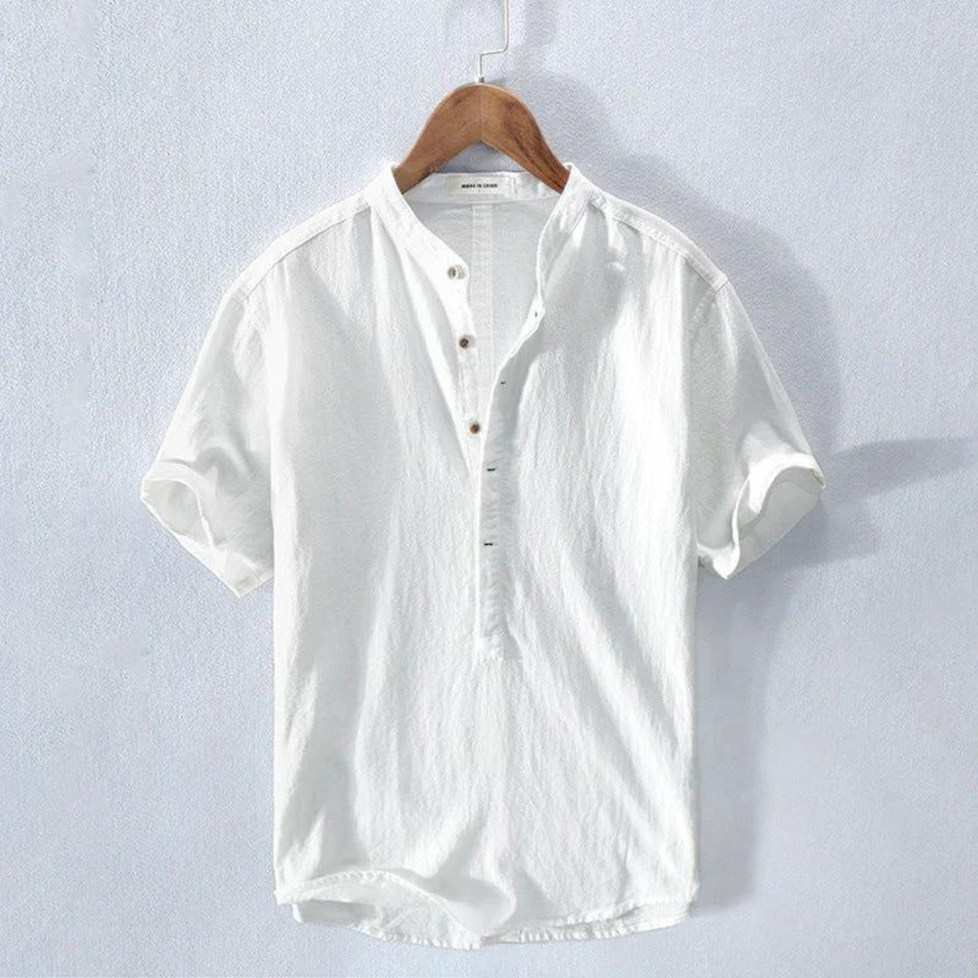 Jules Amalfi | Men's Elegant Short Sleeve Henley Shirt - 1