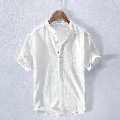 Jules Amalfi | Men's Elegant Short Sleeve Henley Shirt - 1