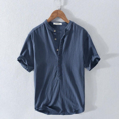 Jules Amalfi | Men's Elegant Short Sleeve Henley Shirt - 3