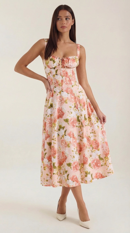 Julia Midi Dress | Floral Wedding Guest Summer Dress for Women - 1