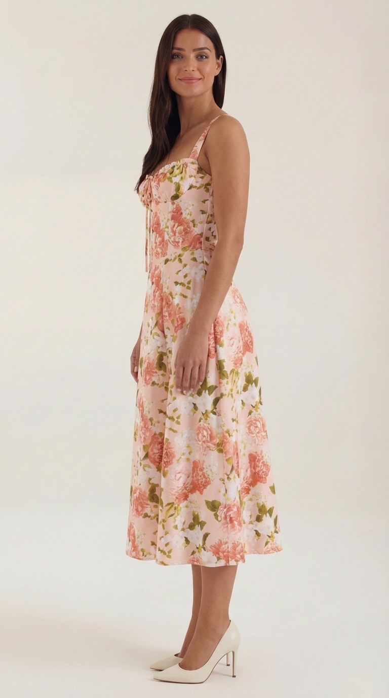 Julia Midi Dress | Floral Wedding Guest Summer Dress for Women - 2