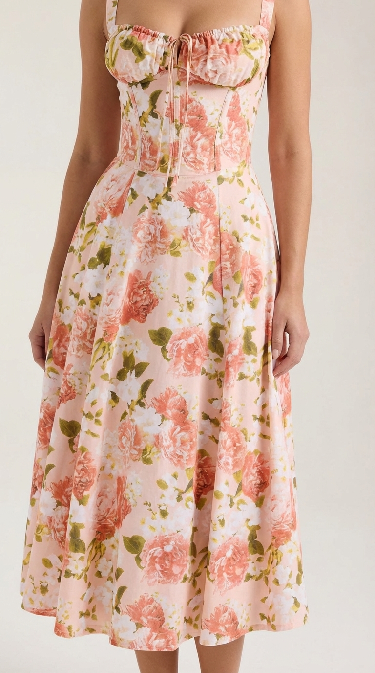 Julia Midi Dress | Floral Wedding Guest Summer Dress for Women - 3