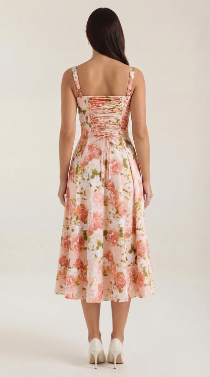 Julia Midi Dress | Floral Wedding Guest Summer Dress for Women - 4