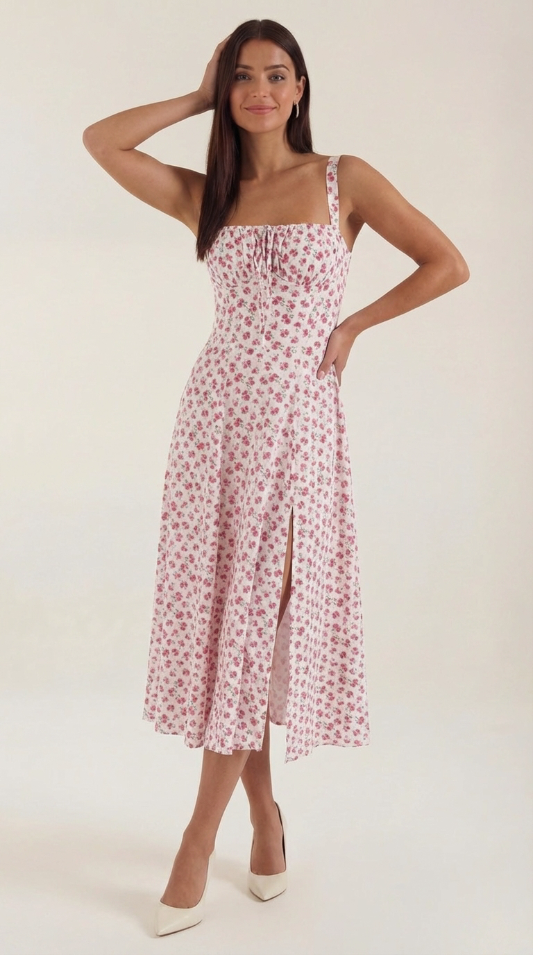 Julia Midi Dress | Floral Wedding Guest Summer Dress for Women - 10