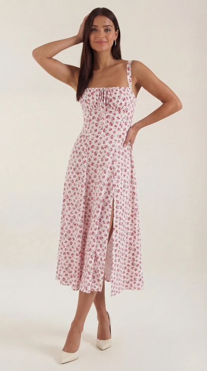 Julia Midi Dress | Floral Wedding Guest Summer Dress for Women - 10