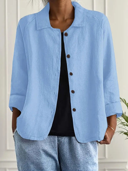 Long Women's Cardigan | Elegant Shirt-Style Knit Jacket - 1