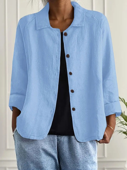Long Women's Cardigan | Elegant Shirt-Style Knit Jacket - 1