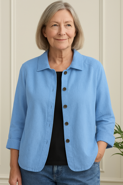 Long Women's Cardigan | Elegant Shirt-Style Knit Jacket - 2
