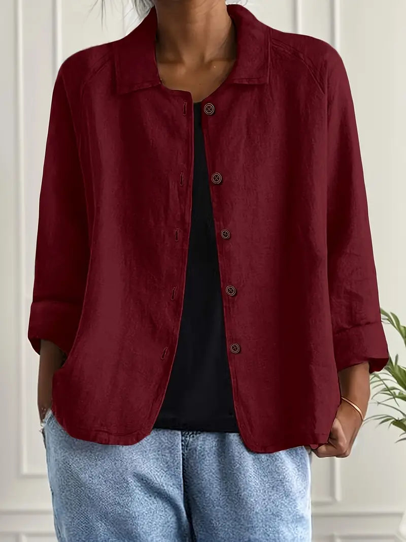 Long Women's Cardigan | Elegant Shirt-Style Knit Jacket - 11