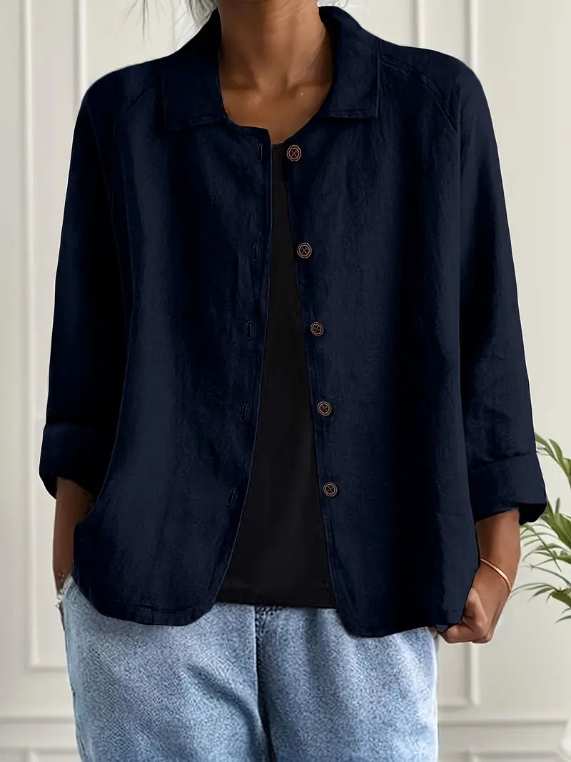 Long Women's Cardigan | Elegant Shirt-Style Knit Jacket - 12