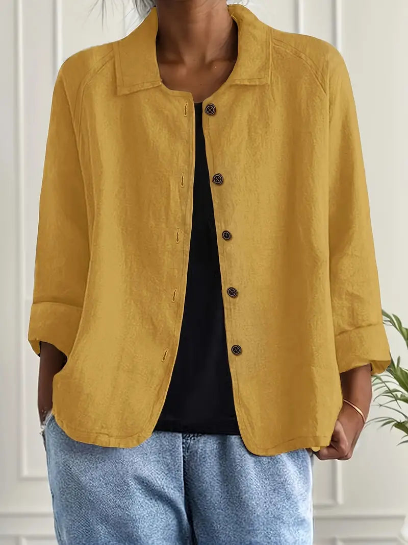 Long Women's Cardigan | Elegant Shirt-Style Knit Jacket - 13