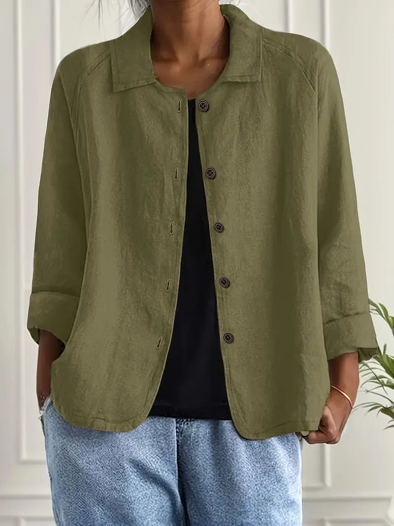 Long Women's Cardigan | Elegant Shirt-Style Knit Jacket - 14