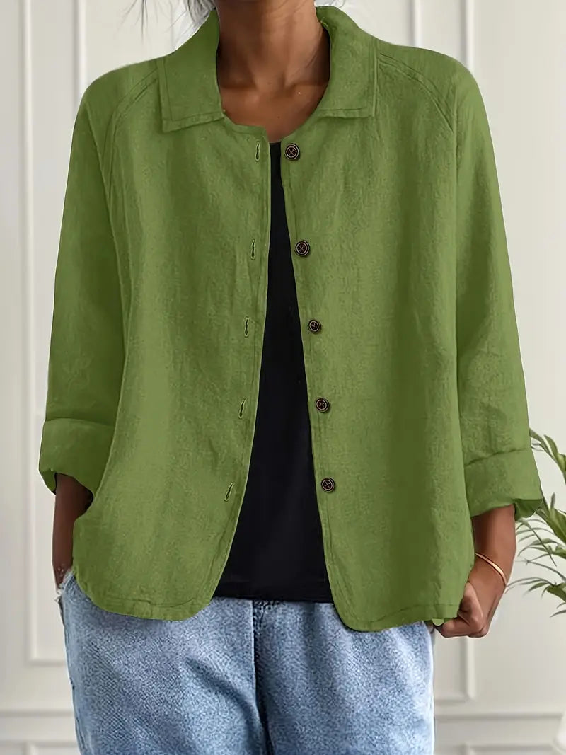 Long Women's Cardigan | Elegant Shirt-Style Knit Jacket - 15