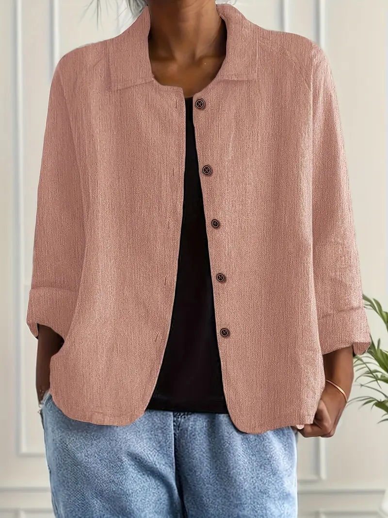 Long Women's Cardigan | Elegant Shirt-Style Knit Jacket - 4