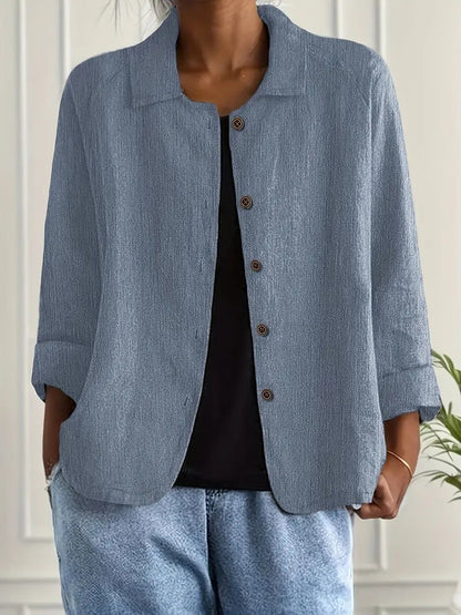 Long Women's Cardigan | Elegant Shirt-Style Knit Jacket - 6