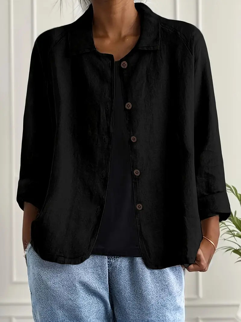 Long Women's Cardigan | Elegant Shirt-Style Knit Jacket - 8