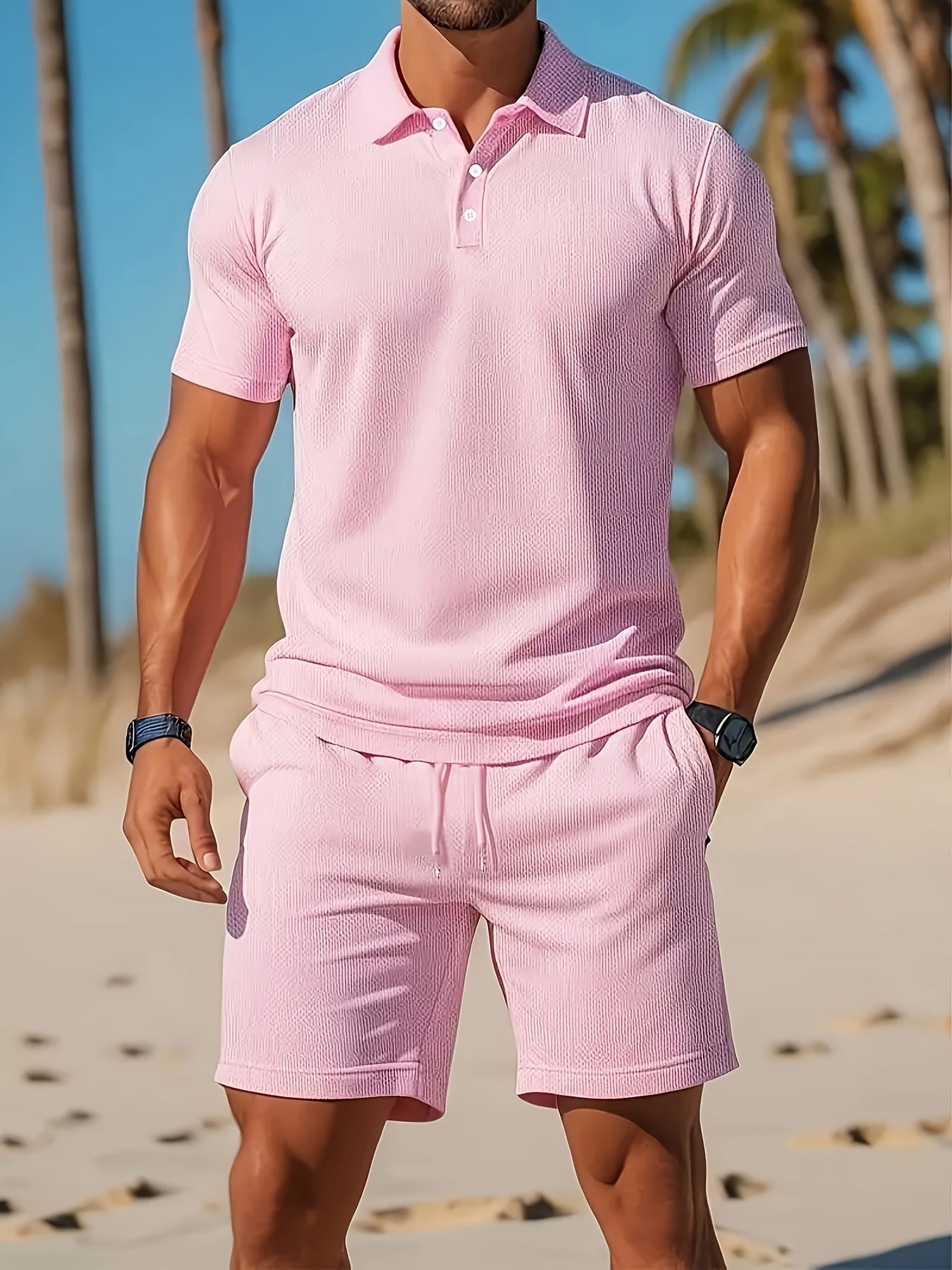 Men's Casual Summer Set | Polo Shirt and Shorts - 4