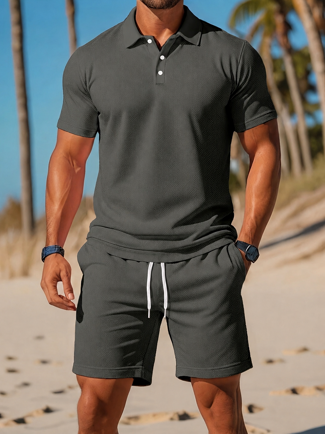 Men's Casual Summer Set | Polo Shirt and Shorts - 6