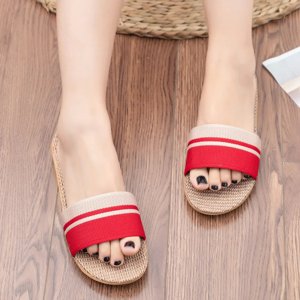 Lightweight Linen Slippers | Women's Non-Slip Indoor Footwear - 3