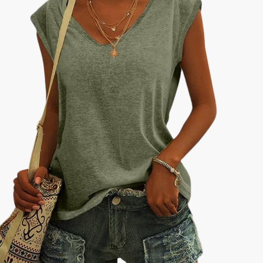 Lightweight Women's V-Neck Top | Summer Blouse for Women - 1