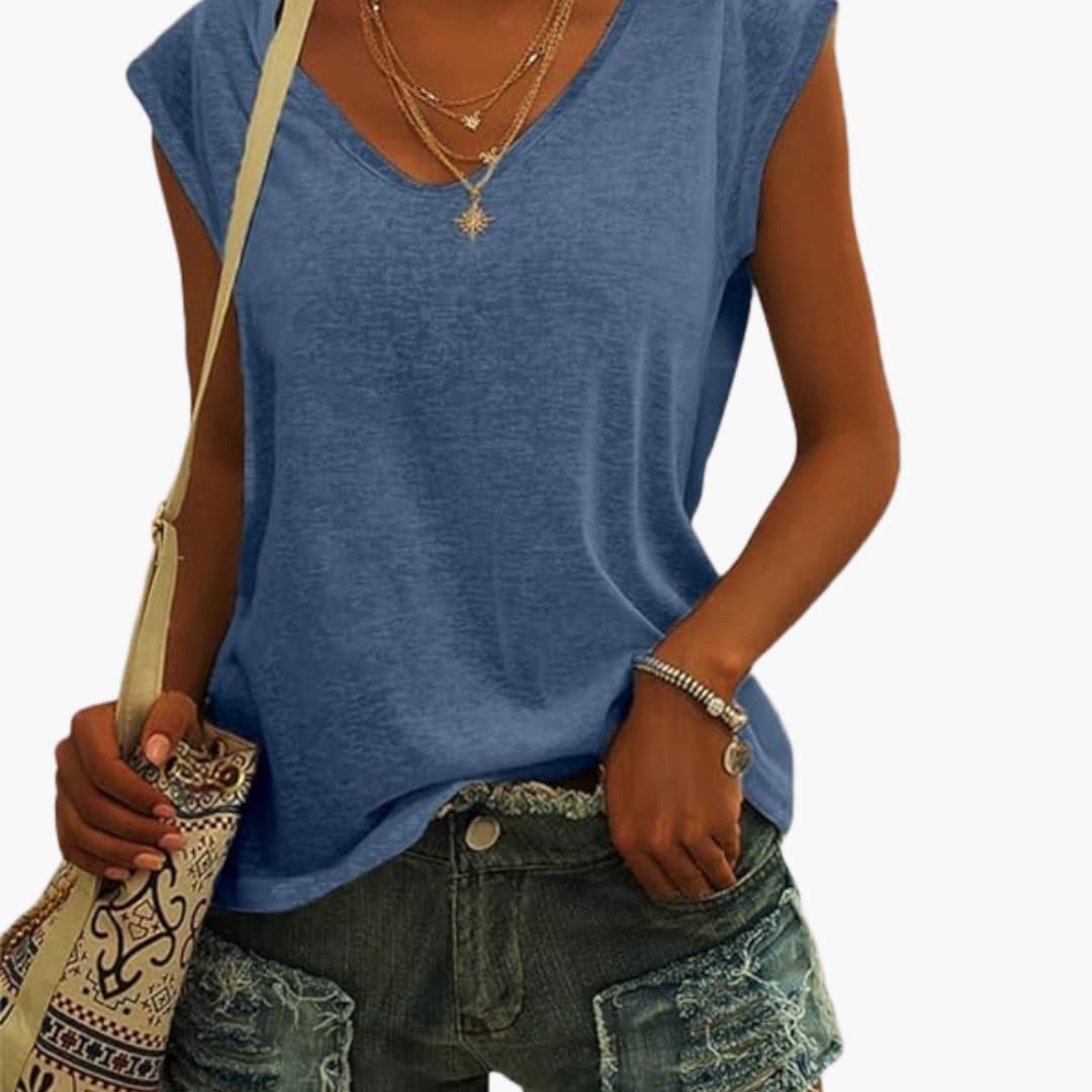 Lightweight Women's V-Neck Top | Summer Blouse for Women - 2