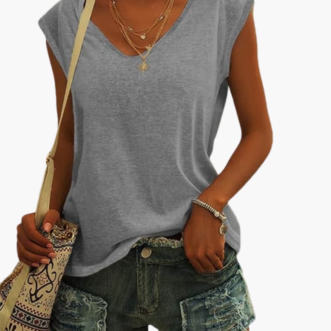 Lightweight Women's V-Neck Top | Summer Blouse for Women - 4