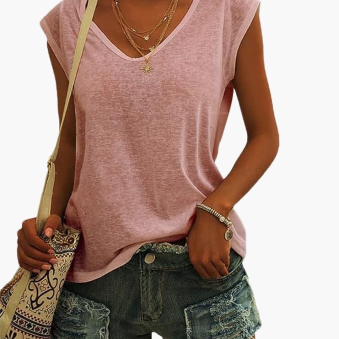 Lightweight Women's V-Neck Top | Summer Blouse for Women - 5