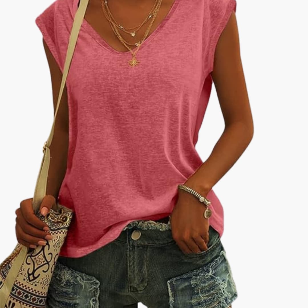 Lightweight Women's V-Neck Top | Summer Blouse for Women - 6