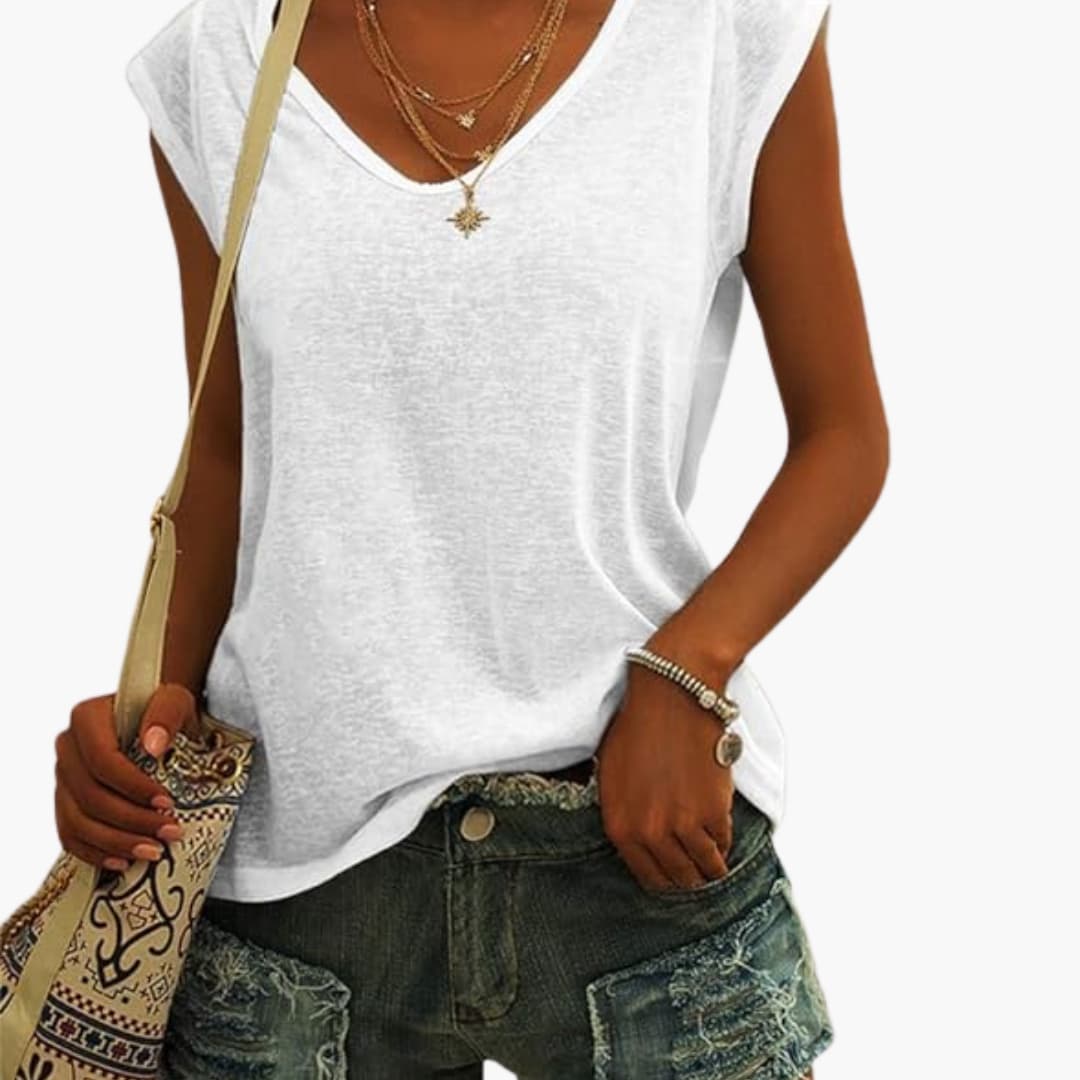 Lightweight Women's V-Neck Top | Summer Blouse for Women - 8