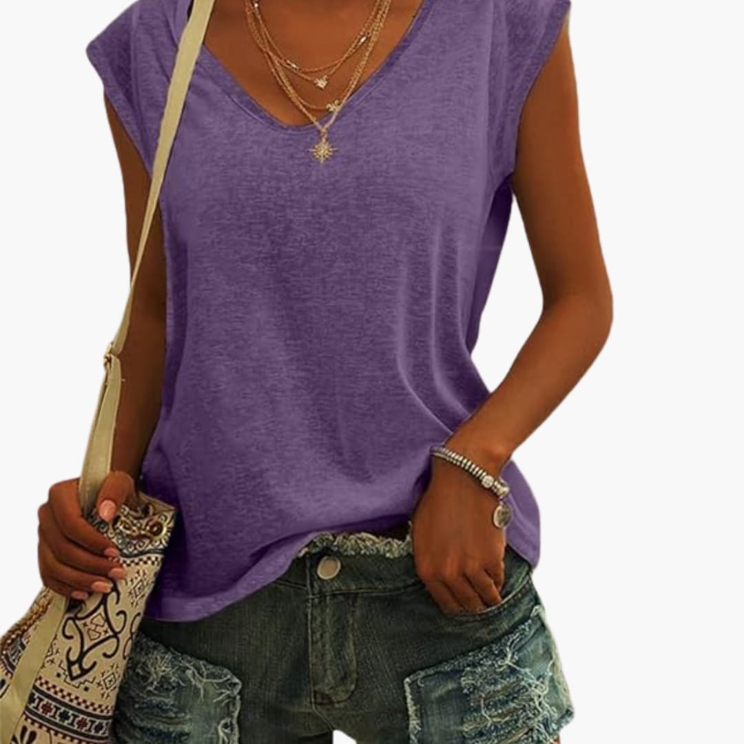 Lightweight Women's V-Neck Top | Summer Blouse for Women - 9