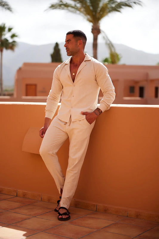 Men's Linen Lounge Set | Breathable Men's Loungewear - 1
