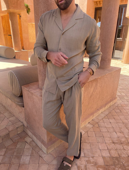 Men's Linen Lounge Set | Breathable Men's Loungewear - 6