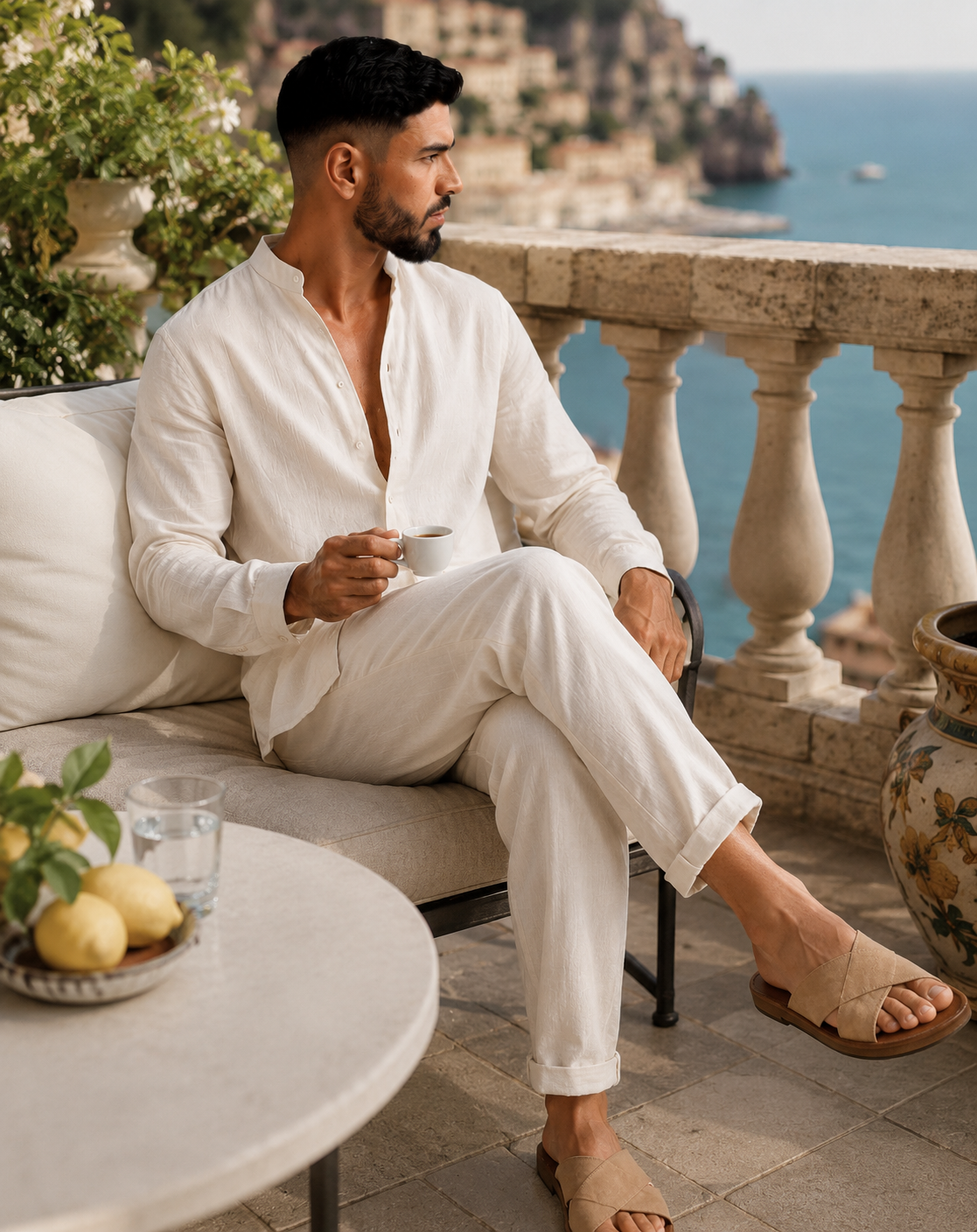 Men's Linen Loungewear Set | Breathable Casual Wear - 4