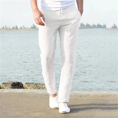 Men's Linen Blend Pants | Summer Casual Trousers - 1