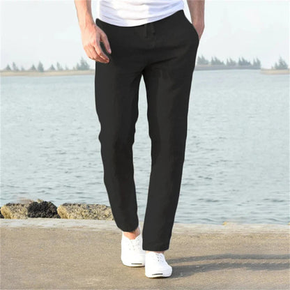 Men's Linen Blend Pants | Summer Casual Trousers - 3