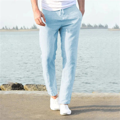 Men's Linen Blend Pants | Summer Casual Trousers - 4