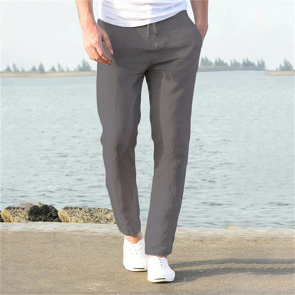 Men's Linen Blend Pants | Summer Casual Trousers - 5