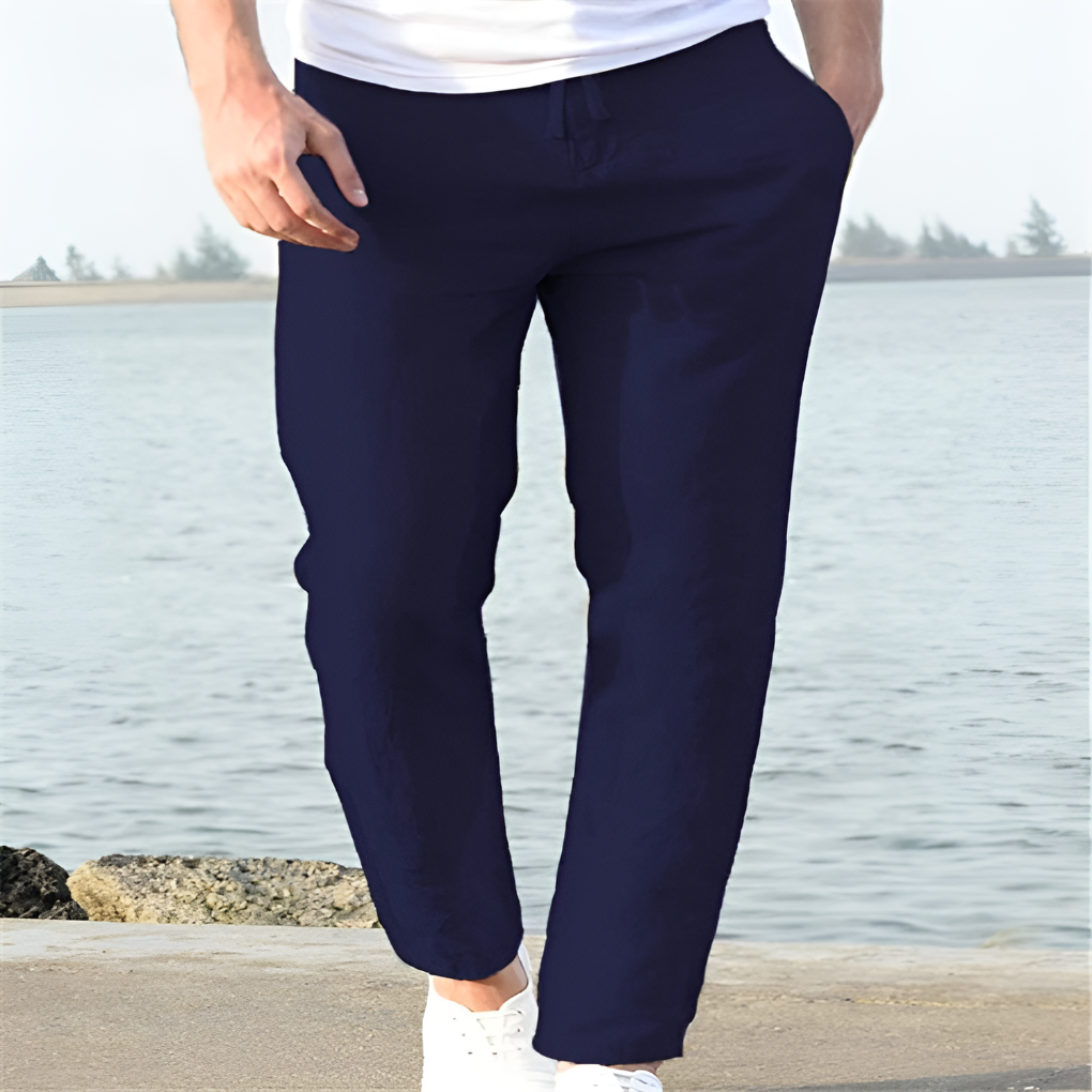 Men's Linen Blend Pants | Summer Casual Trousers - 6