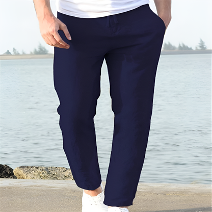 Men's Linen Blend Pants | Summer Casual Trousers - 6
